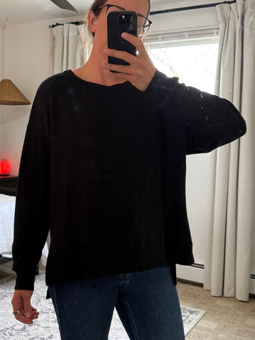 Beyond Yoga Black Crewneck Sweater